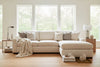 Sadie Cream "Quick Ship" Two Piece Modern Track Arm Pillow Back Sectional -Version 1