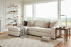 Sadie Cream "Quick Ship" Two Piece Modern Track Arm Pillow Back Sectional -Version 2