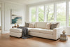 Sadie Cream "Quick Ship" Two Piece Modern Track Arm Pillow Back Sectional -Version 2