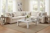 Image of Sadie Cream "Quick Ship" Three Piece Pillow Back Sectional (As Configured)