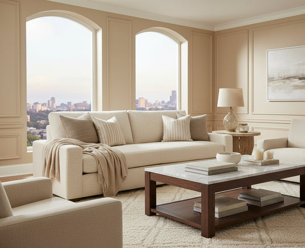 Sadie 96 Inch "Quick Ship" Oversized Deep Seat Fabric Sofa