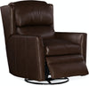 Image of Cranford Power Leather SWIVEL / GLIDER Bustle Pillow Back Recliner