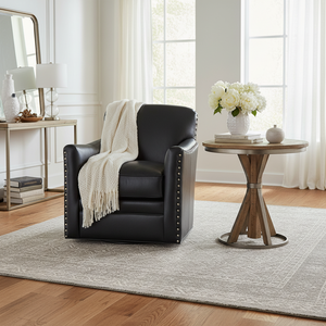 Dominic Tight Back Leather Swivel Club Chair