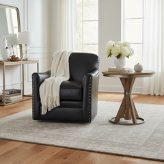 Dominic Tight Back Leather Swivel Club Chair