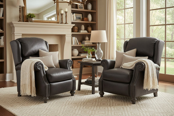 Duncan Leather Wing Back Reclining Chair