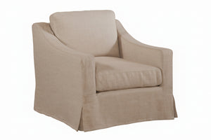 Mia Ash "Quick Ship" Slipcovered SWIVEL Accent Chair
