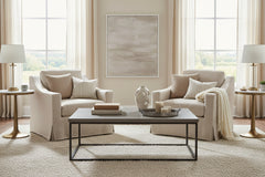 Mia Ash "Quick Ship" Slipcovered SWIVEL Accent Chair