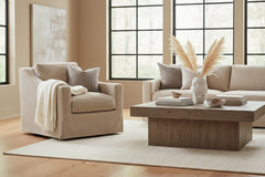Mia Driftwood "Quick Ship" Slipcovered SWIVEL Accent Chair