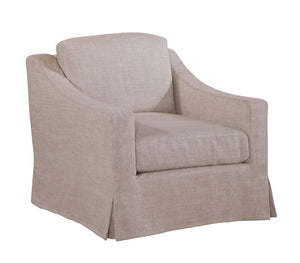 Mia Linen "Quick Ship" Slipcovered SWIVEL Accent Chair