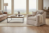 Image of Mia Linen "Quick Ship" Slipcovered SWIVEL Accent Chair