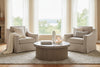 Image of Mia Linen "Quick Ship" Slipcovered SWIVEL Accent Chair