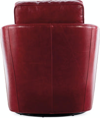 Easton Transitional Leather Swivel Club Chair
