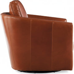 Easton Transitional Leather Swivel Club Chair