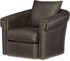 Image of Edgar Barrel Back Leather SWIVEL/GLIDER Club Chair