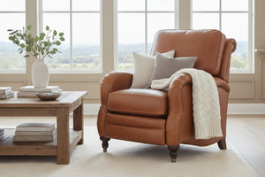Edmund Leather English Arm Recliner With Nailhead Trim