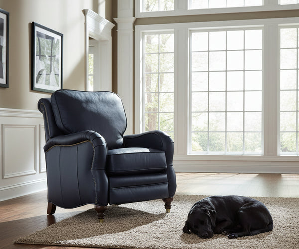 Edmund Leather English Arm Recliner With Nailhead Trim