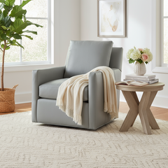 Edmunds Transitional Leather Swivel Club Chair