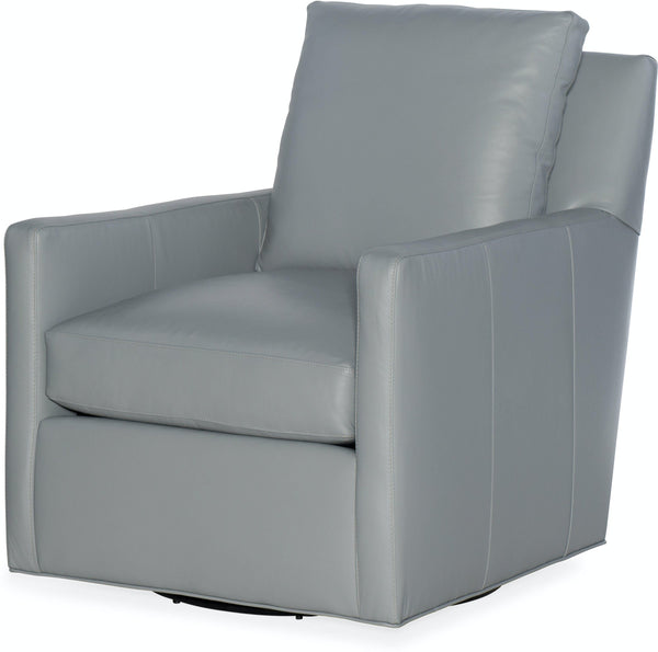 Edmunds Transitional Leather Swivel Club Chair
