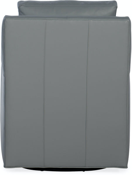 Edmunds Transitional Leather Swivel Club Chair