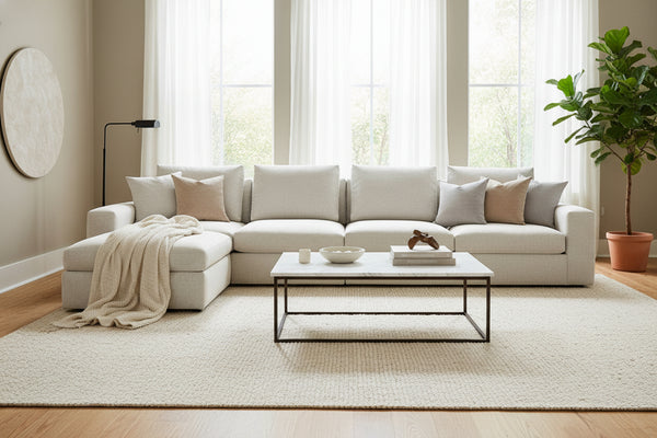 Elena Modern Sectional With Seat Level Ottoman