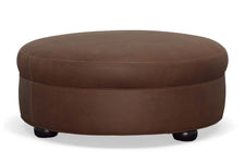 Evan 36", 40", 44", Or 48" Inch Round Leather Ottoman (4 Sizes Available)