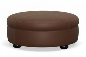 Evan 36", 40", 44", Or 48" Inch Round Leather Ottoman (4 Sizes Available)