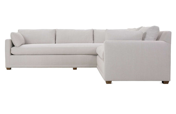 Faith "Quick Ship" Two Piece Track Arm Fabric Sectional Sofa