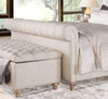 Image of Finn Fabric "Quick Ship" Upholstered Queen Or King Tufted Bed With Nailhead Trim