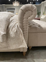 Finn Fabric "Quick Ship" Upholstered Queen Or King Tufted Bed With Nailhead Trim