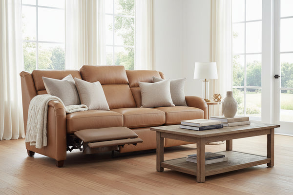 Francis 84 Inch Power "Wall Hugger" Leather Sofa