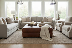 Gaines 36", 40", 44", Or 48" Inch Square Leather Ottoman (4 Sizes Available)