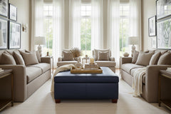 Gaines STORAGE 36", 40", 44", Or 48" Inch Square Leather Ottoman (4 Sizes Available)