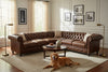 Image of Galloway Chesterfield Tufted Leather Sectional