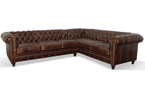 Galloway Chesterfield Tufted Leather Sectional