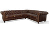 Image of Galloway Chesterfield Tufted Leather Sectional
