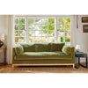 Image of Georgia 86 Inch "Quick Ship" Single Bench Seat Olive Green Velvet Sofa