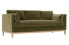 Image of Georgia 86 Inch "Quick Ship" Single Bench Seat Olive Green Velvet Sofa