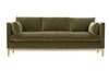 Image of Georgia 86 Inch "Quick Ship" Single Bench Seat Olive Green Velvet Sofa