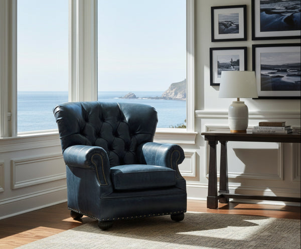 Gleason Large Tufted Leather Club Chair