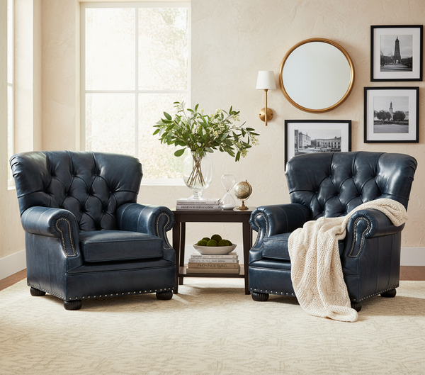Gleason Large Tufted Leather Club Chair