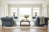 Image of Armstrong Raw Blue "Quick Ship" Fabric Chesterfield Sofa Collection