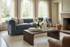 Image of Armstrong Raw Blue 96 Inch Chesterfield "Quick Ship" Sofa