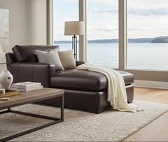 Harrison Grand Scale Leather Two Arm Chaise Lounge