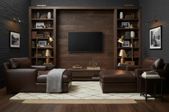 Harrison Grand Scale Leather Two Arm Chaise Lounge