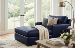 Harrison Grand Scale Leather Two Arm Chaise Lounge