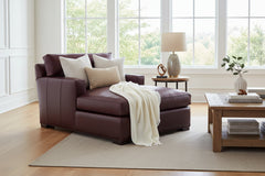 Harrison Grand Scale Leather Two Arm Chaise Lounge