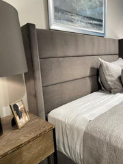 Hepburn Fabric "Quick Ship" Upholstered Queen Or King Platform Wing Bed