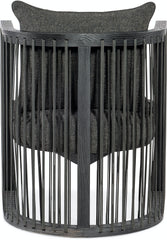 Hudson Kohl "Quick Ship" Fabric Accent Chair With Leather Strapping & Charcoal Black Frame