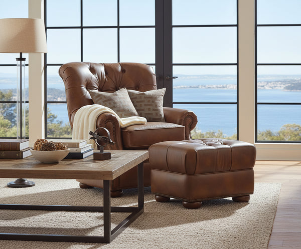 Irving Tufted Leather Club Chair