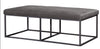 Image of Izzy Rectangular "Quick Ship" Leather Upholstered Coffee Table Ottoman With Metal Base -In Stock
